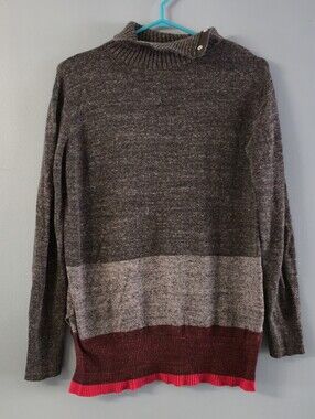 GAP Charcoal Snap-Shoulder Knit Sweater Small